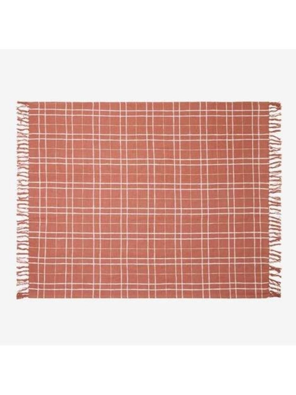 Little Korboose Woven Throw Blanket Rust NWT April Nemeth - Picture 5 of 9
